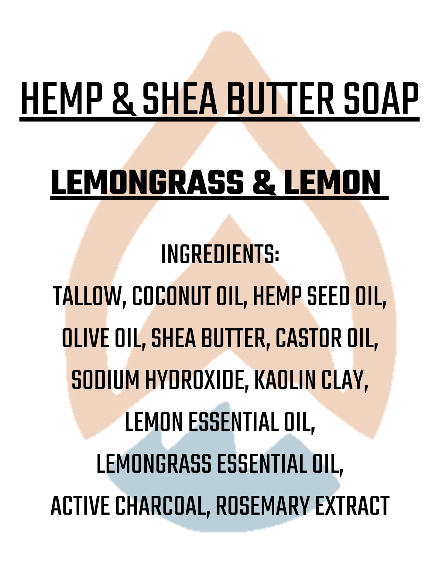 Bar Soap - Lemongrass & Lemon - Hemp & Shea Butter Base